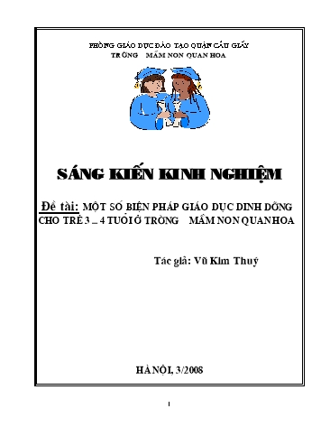 Sáng kiến kinh nghiệm Một số biện pháp giáo dục dinh dưỡng cho trẻ 3-4 tuổi ở Trường Mầm non Quan Hoa