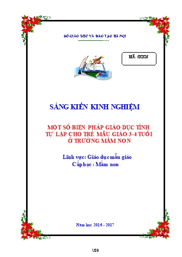 SKKN Một số biện pháp giáo dục tính tự lập cho trẻ mẫu giáo 3-4 tuổi ở trường mầm non