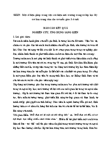 SKKN Một số biện pháp trong việc cải thiện môi trường trang trí lớp học lấy trẻ làm trung tâm cho trẻ mẫu giáo 3-4 tuổi