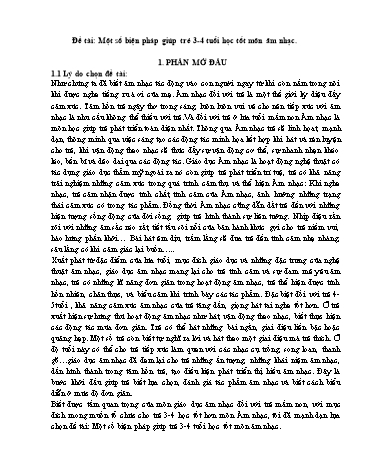 Sáng kiến kinh nghiệm Một số biện pháp giúp trẻ 3-4 tuổi học tốt lĩnh vực Âm nhạc