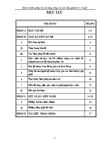 Sáng kiến kinh nghiệm Một số biện pháp rèn kỹ năng sống cho trẻ mẫu giáo bé 3-4 tuổi